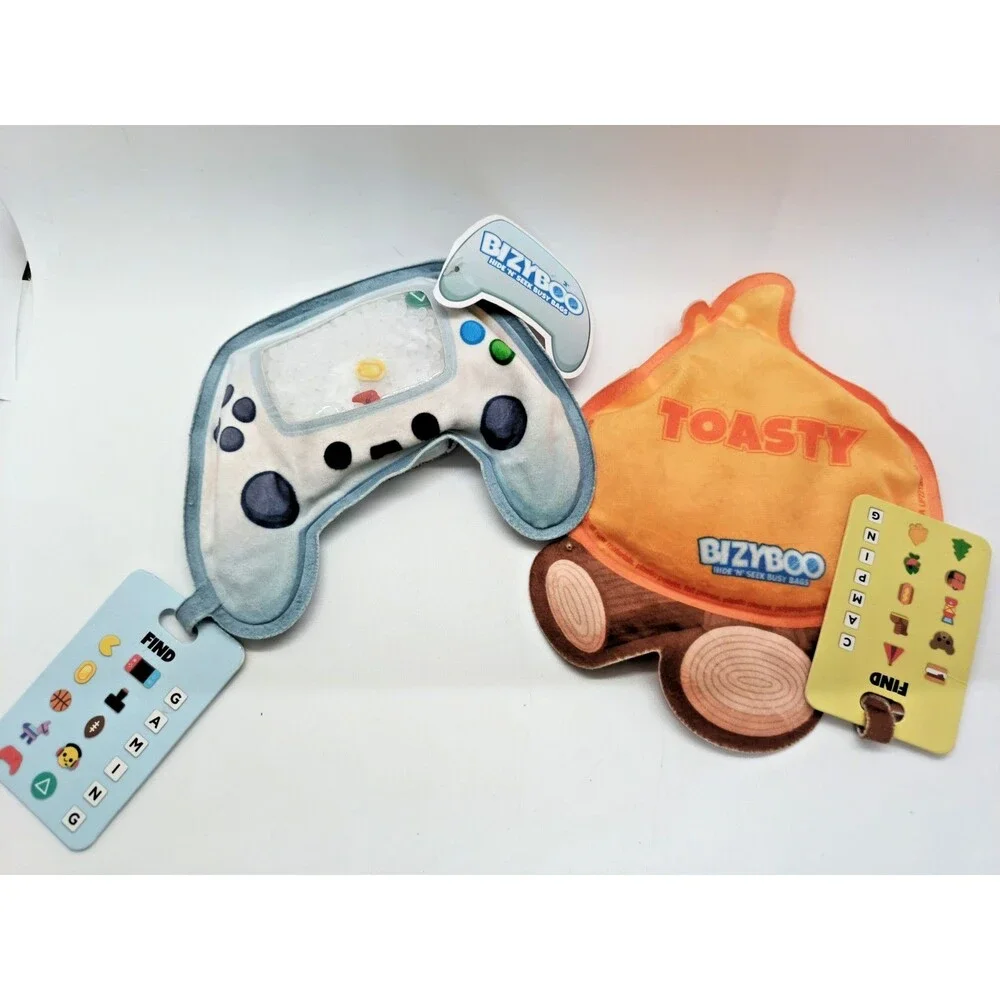Bizyboo Hide 'N' Seek Busy Bags Campfire & Game Controller Lot of 2